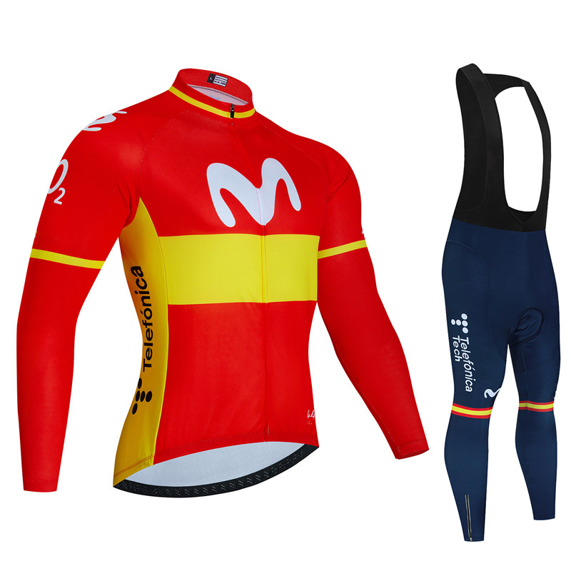 Cycling Gear Logo - 스페인 Movistar 가을 긴 소매 사이클링