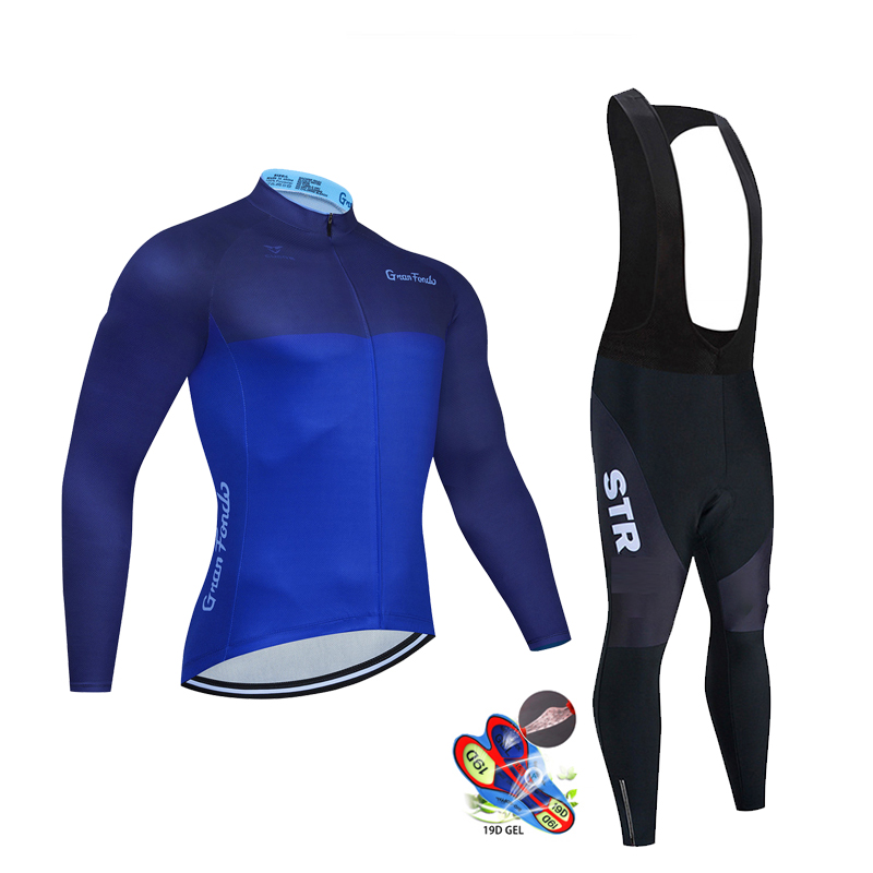 STR 사이클링 의류 세트 남성용, 가을 블랙 긴 소매 - Cycling Gear Logo 리뷰 및 가격