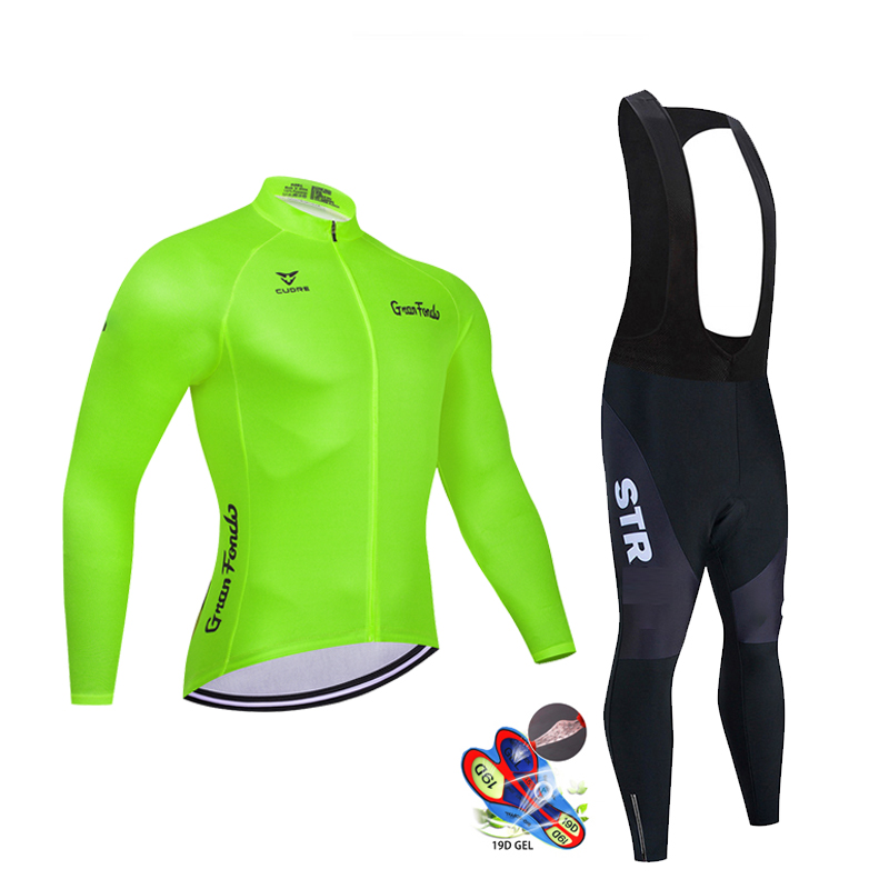 STR 사이클링 의류 세트 남성용, 가을 블랙 긴 소매 - Cycling Gear Logo 리뷰 및 가격