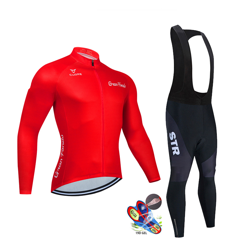 STR 사이클링 의류 세트 남성용, 가을 블랙 긴 소매 - Cycling Gear Logo 리뷰 및 가격